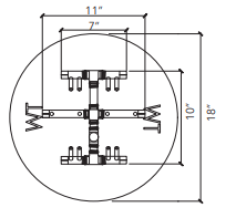 Crossfire 120K BTU Circle Tree-Style Brass Burner - CFBCTL120 - Circular Opening