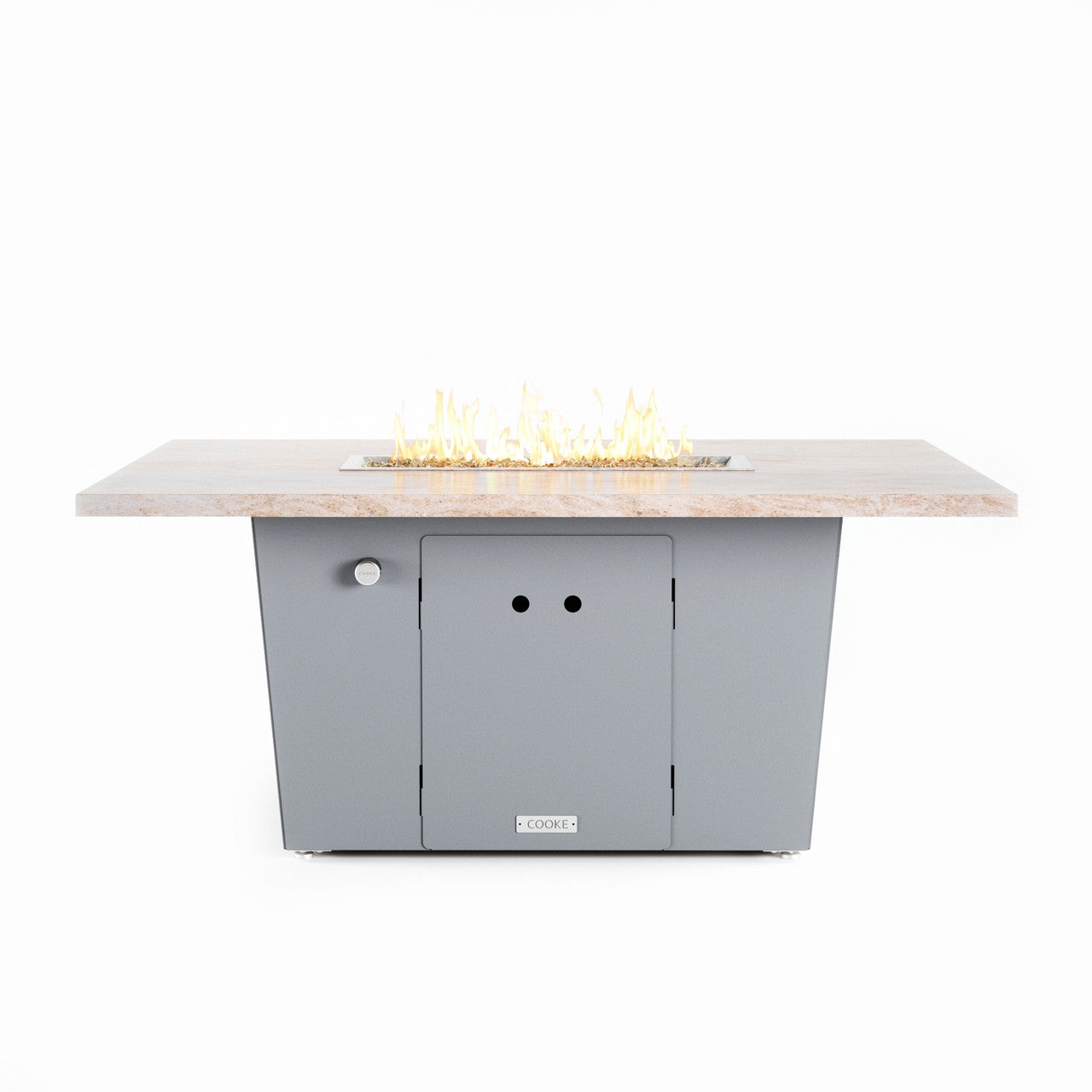 COOKE Palisades Fire Pit Table 52" x 36" x 21" - Stone Top