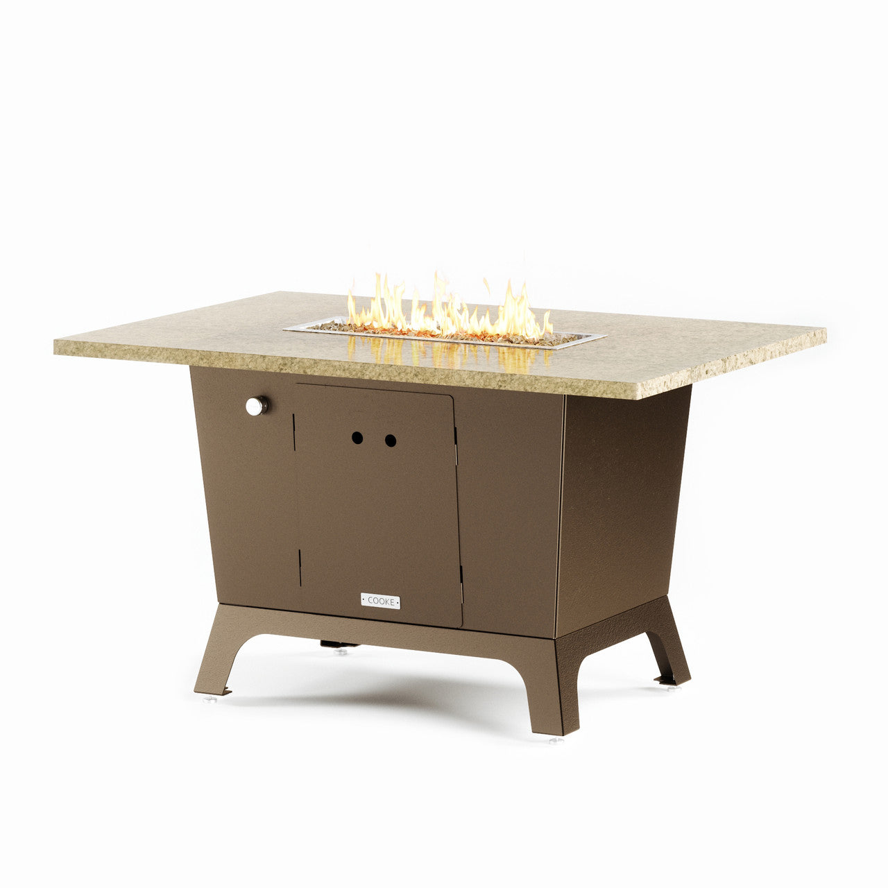 COOKE Palisades Fire Pit Table 52" x 36" x 30" - Stone Top