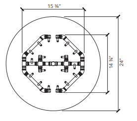 Crossfire 180K BTU Octagonal Brass Burner - CFBO180 - Circular Opening