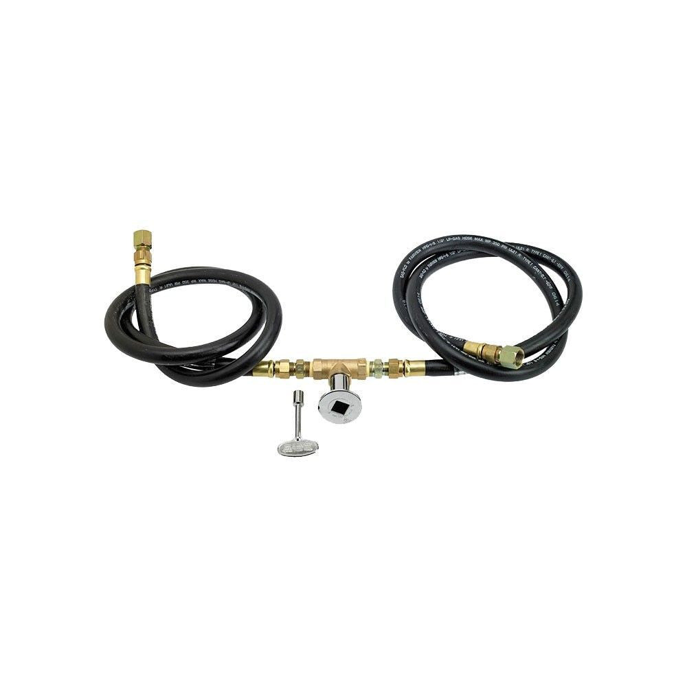 American Fire Glass 30" Square Drop-In Pan with Spark Ignition Kit (18" Fire Pit Ring) - Bundle