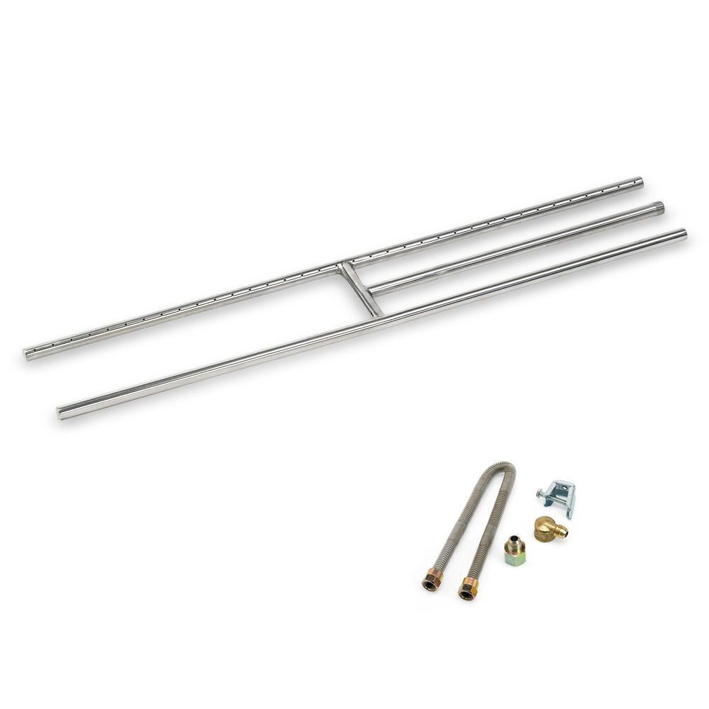 American FireGlass 36"x6" H-Style Stainless Steel Fireplace Burner