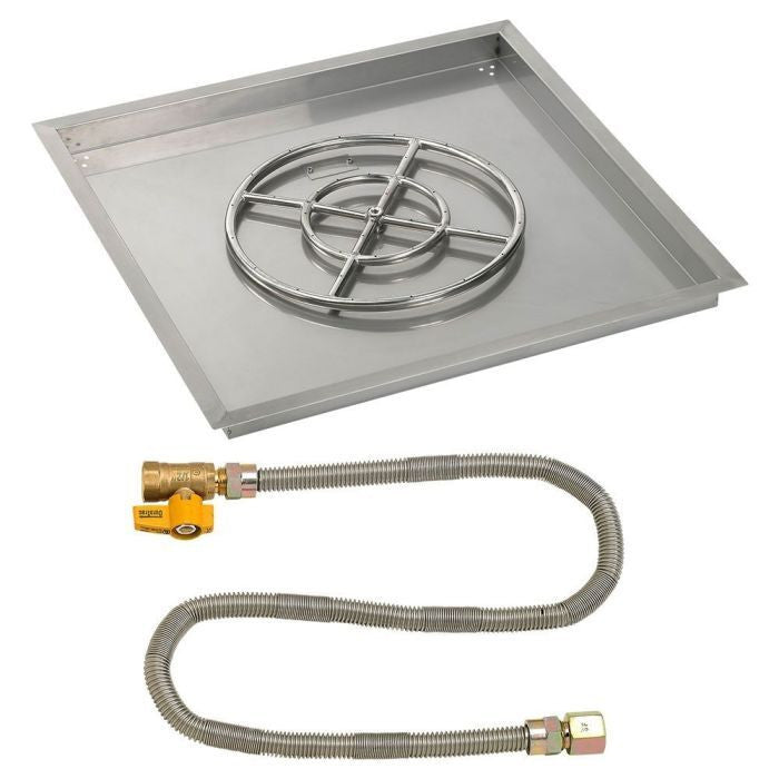 American Fire Glass Square Drop-in Fire Pit Burner Pan Match Light Kit SS-SQPMKIT