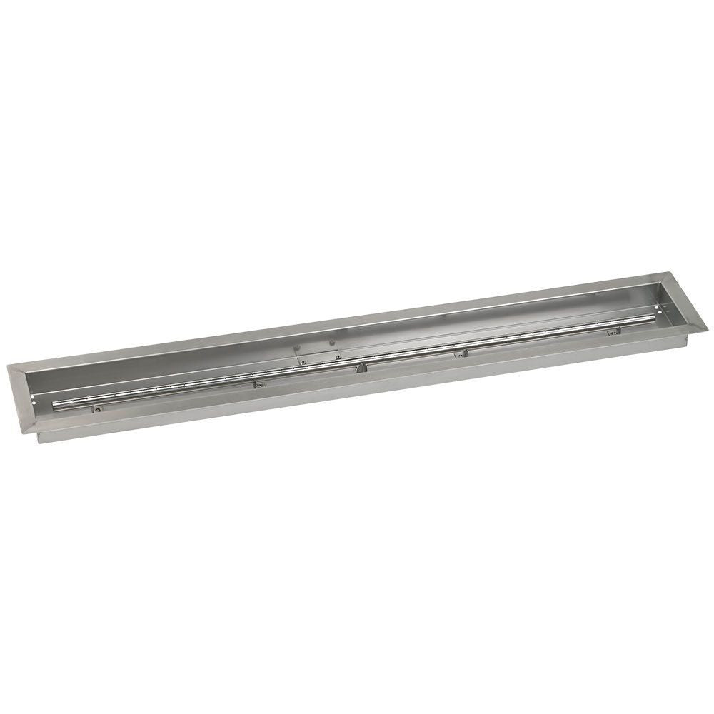 American Fire Glass Stainless Steel Linear Drop-in Fire Pit Burner Pan - SS-LCB-48