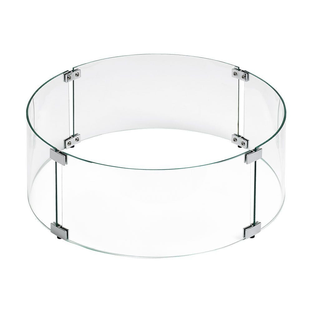 American Fire Glass Fire Pit Glass Wind Guard, Round, 29x6 Inch
