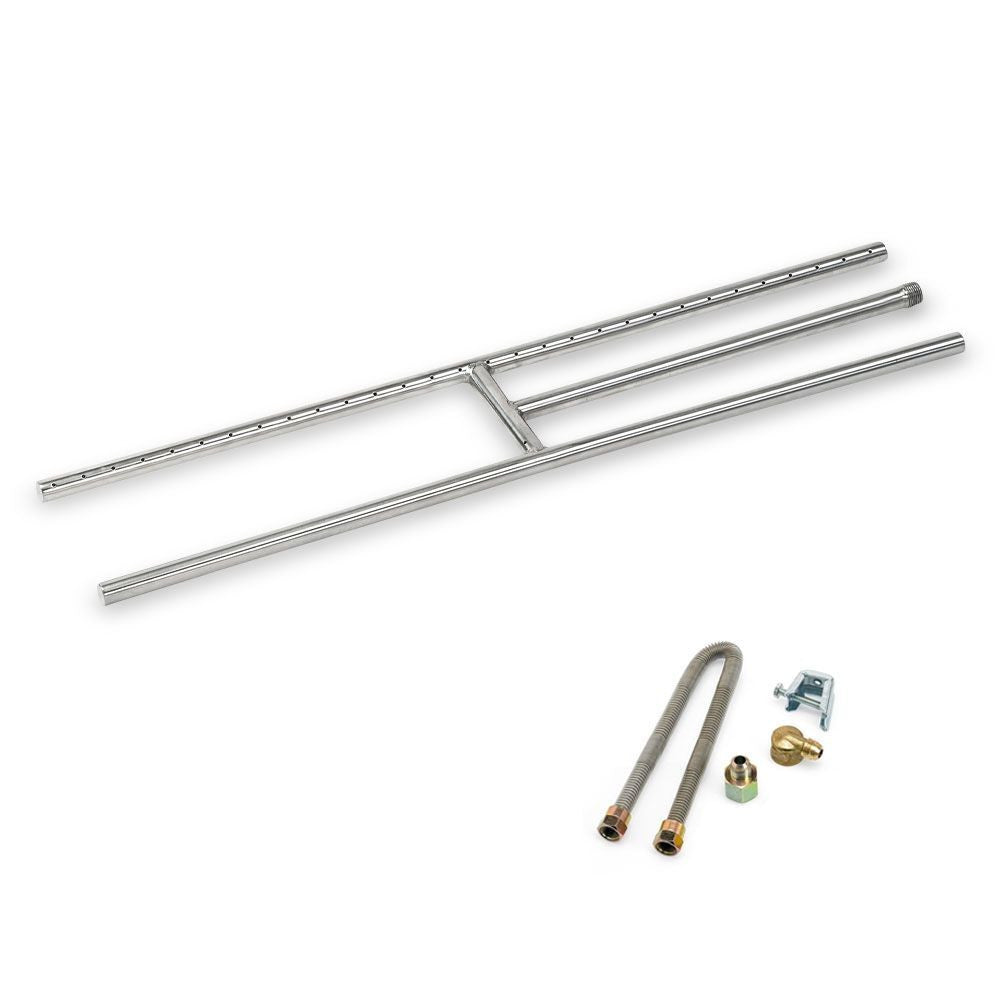 American FireGlass 30"x6" H-Style Stainless Steel Fireplace Burner