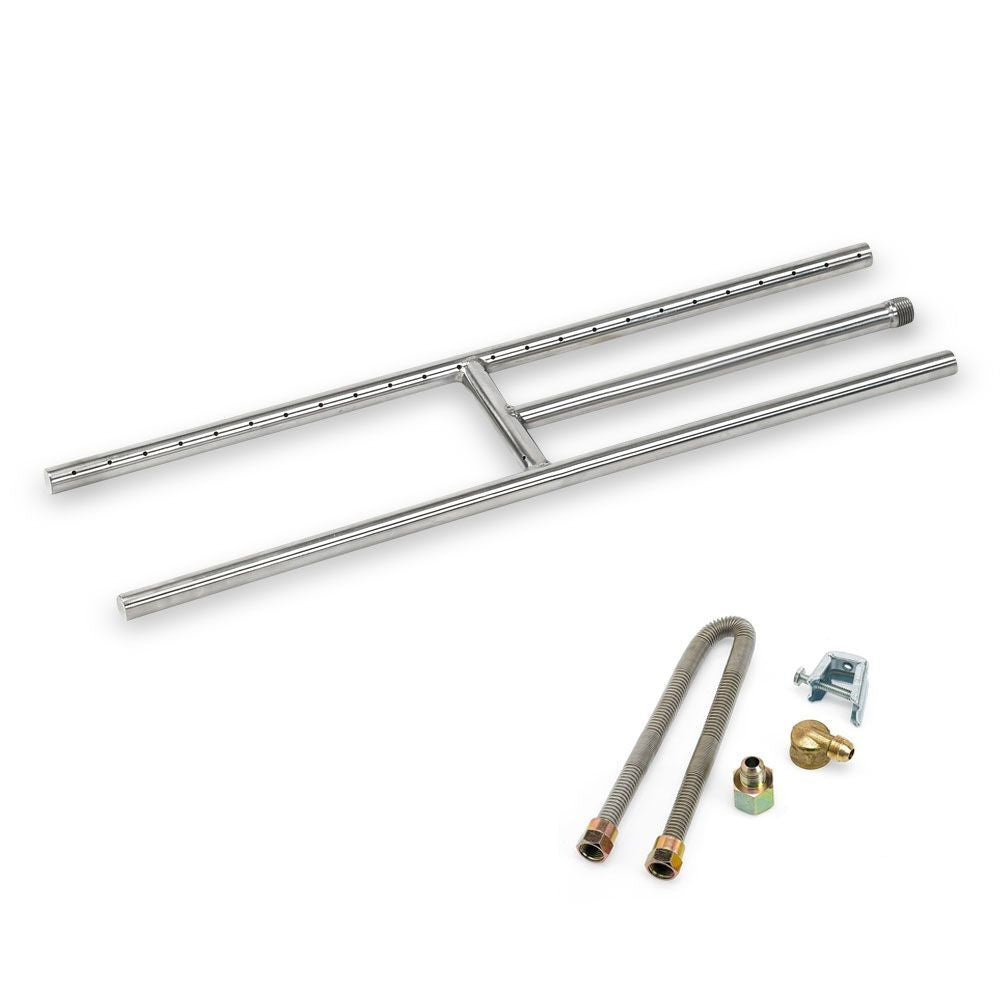 American FireGlass 24"x6" H-Style Stainless Steel Fireplace Burner