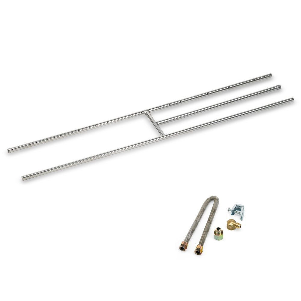 American FireGlass 48"x8" H-Style Stainess Steel Fireplace Burner