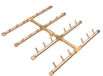 Crossfire 240K BTU Circle Tree-Style Brass Burner - CFBST240 - Square Opening