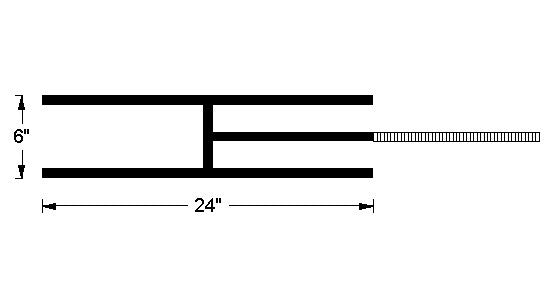 24"x6" Stainless Steel H-Shaped Burner