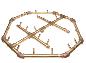 Crossfire 280K BTU Octagonal Brass Burner - CFBO280 - Square Opening