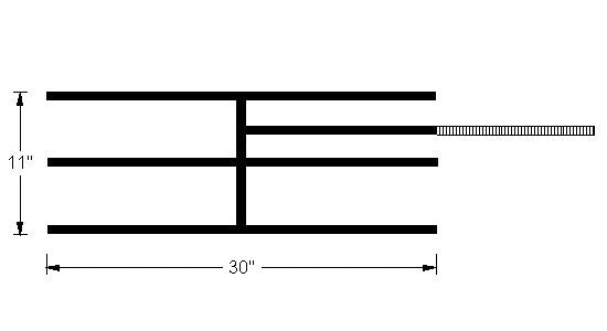 30"x11" Double Stainless Steel H-Shaped Burner