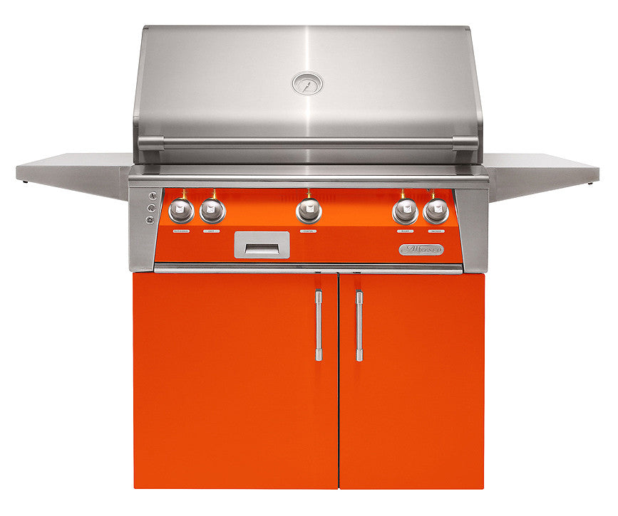 Alfresco - 36" ALXE Luxury Grill  On Cart - Freestanding - Luminous Orange