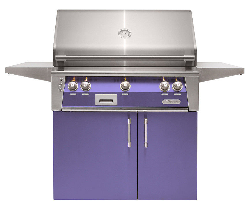 Alfresco - 36" ALXE Luxury Grill  On Cart - Freestanding - Blue Lilac