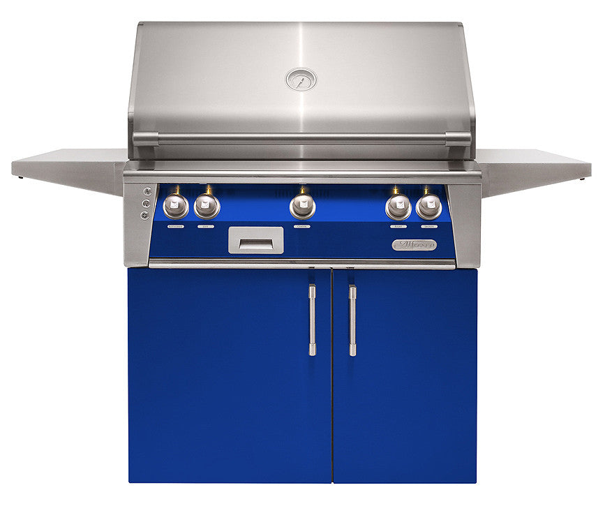 Alfresco - 36" ALXE Luxury Grill  On Cart - Freestanding - Ultramarine Blue