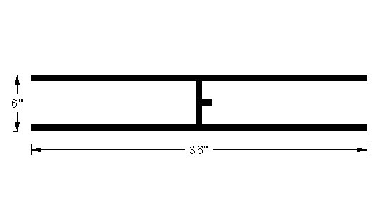 36"x6" Stainless Steel H-Shaped Burner