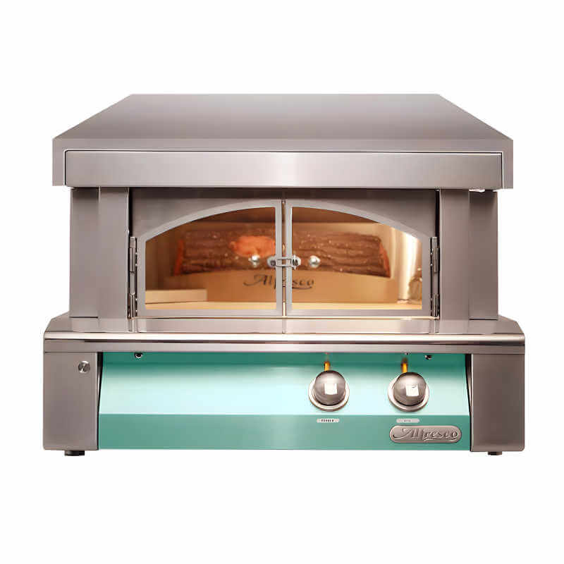 Alfresco 30-Inch Built-in Outdoor Pizza Oven Plus - Light Green-Gloss