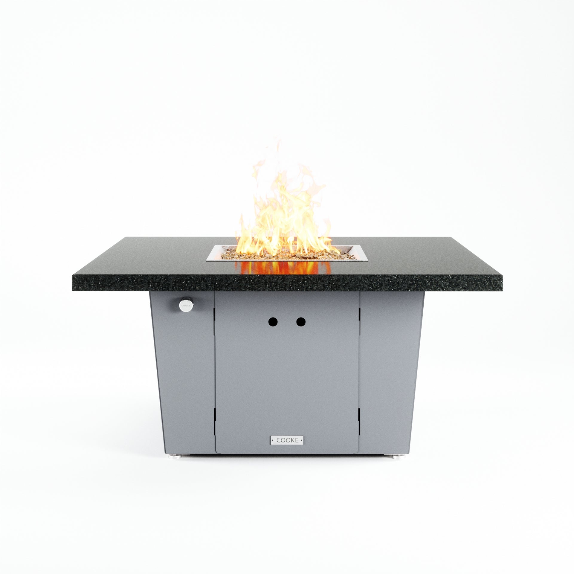COOKE Parkway Fire Pit Table 48" x 48" x 21" x 3cm Stone Top Lg Pan