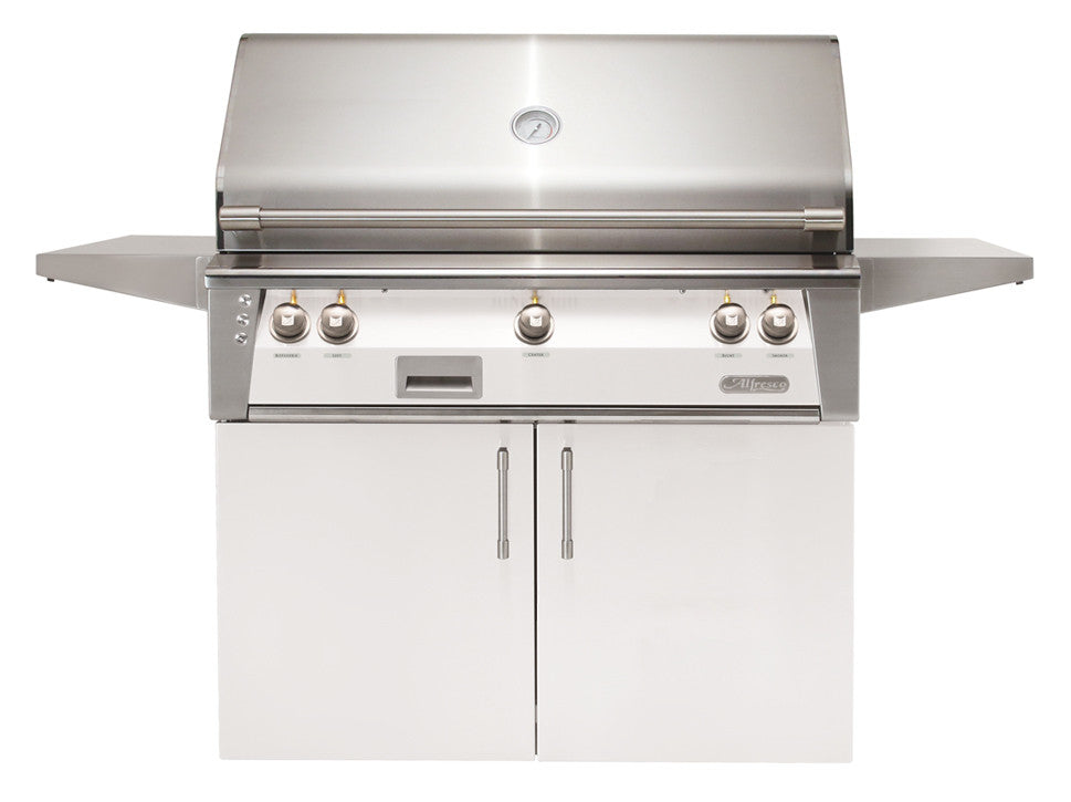 Alfresco - 42" ALXE Luxury Grill On Cart - Freestanding - Signal White