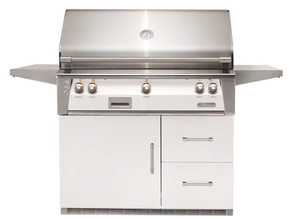 Alfresco - 42" ALXE Luxury Grill On Refrigerated Cart - Signal White