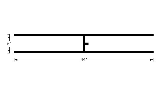 44"x6" Stainless Steel H-Shaped Burner