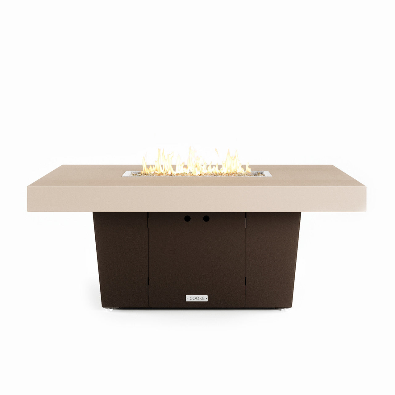 COOKE Palisades Fire Pit Table 52" x 36" x 21" - Aluminum Top with 4" Edge