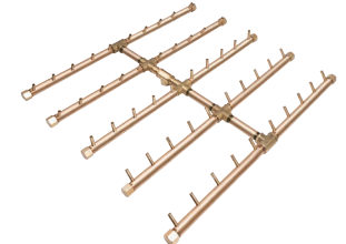 Crossfire 500K BTU Square Tree-Style Brass Burner - CFBST500 - Square Opening