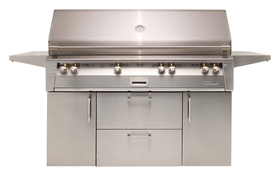 Alfresco - 56" ALXE Luxury Grill - On Cart - 3 Burner, Rotis, Smoker, SearZone™