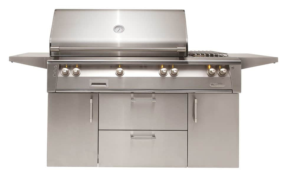 Alfresco - 56" ALXE Luxury Deluxe Grill On Cart - Freestanding