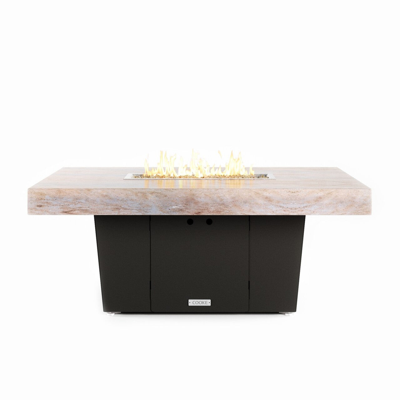 COOKE Palisades Fire Pit Table 52" x 36" x 21" - Stone Top with 4" Edge
