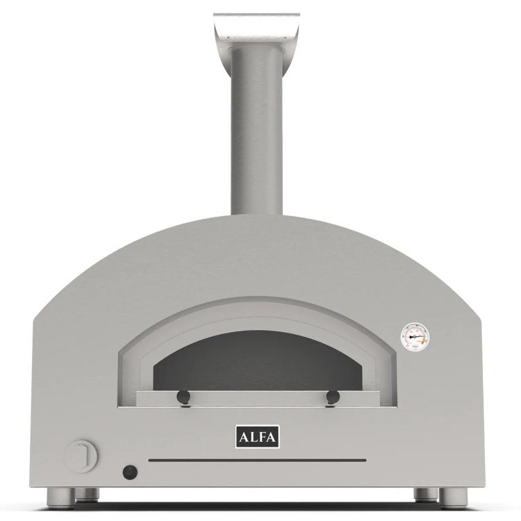 Alfa Pizza Oven - Futuro 2 Pizze Hybrid Gas-Fired In Silver Black - FXFT-2P-MSB-U