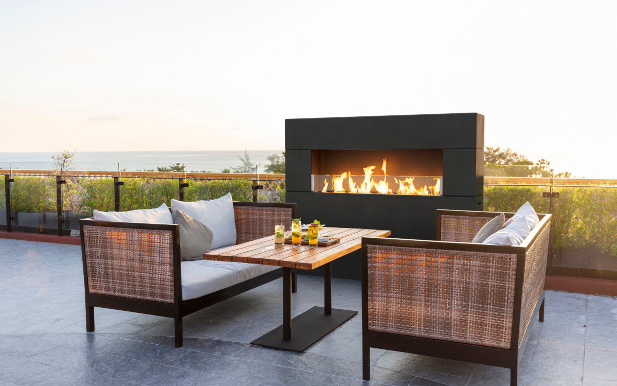 AFD Collection - Milan Tall Linear Fireplace - In use