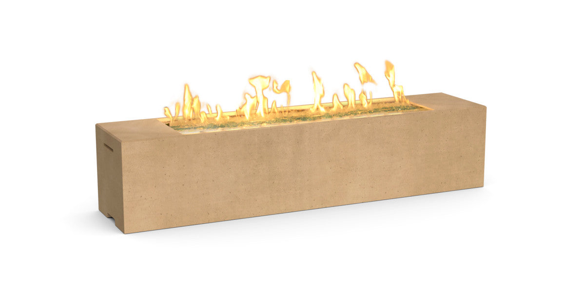 American Fyre Designs - Milan Low Linear - Lounge Height Firetable - Café Blanco color