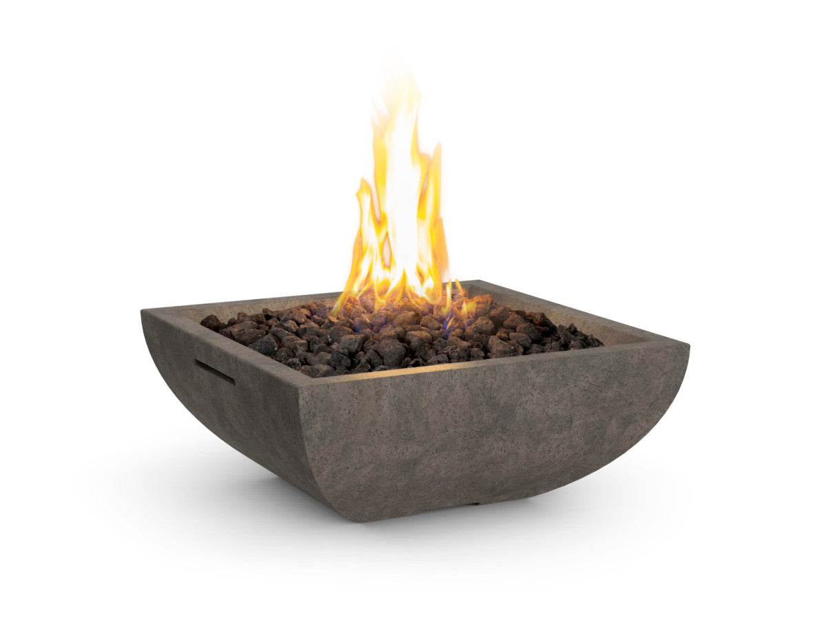 American Fyre Designs - Bordeaux Petite Square Fire Bowl - Dark Basalt color