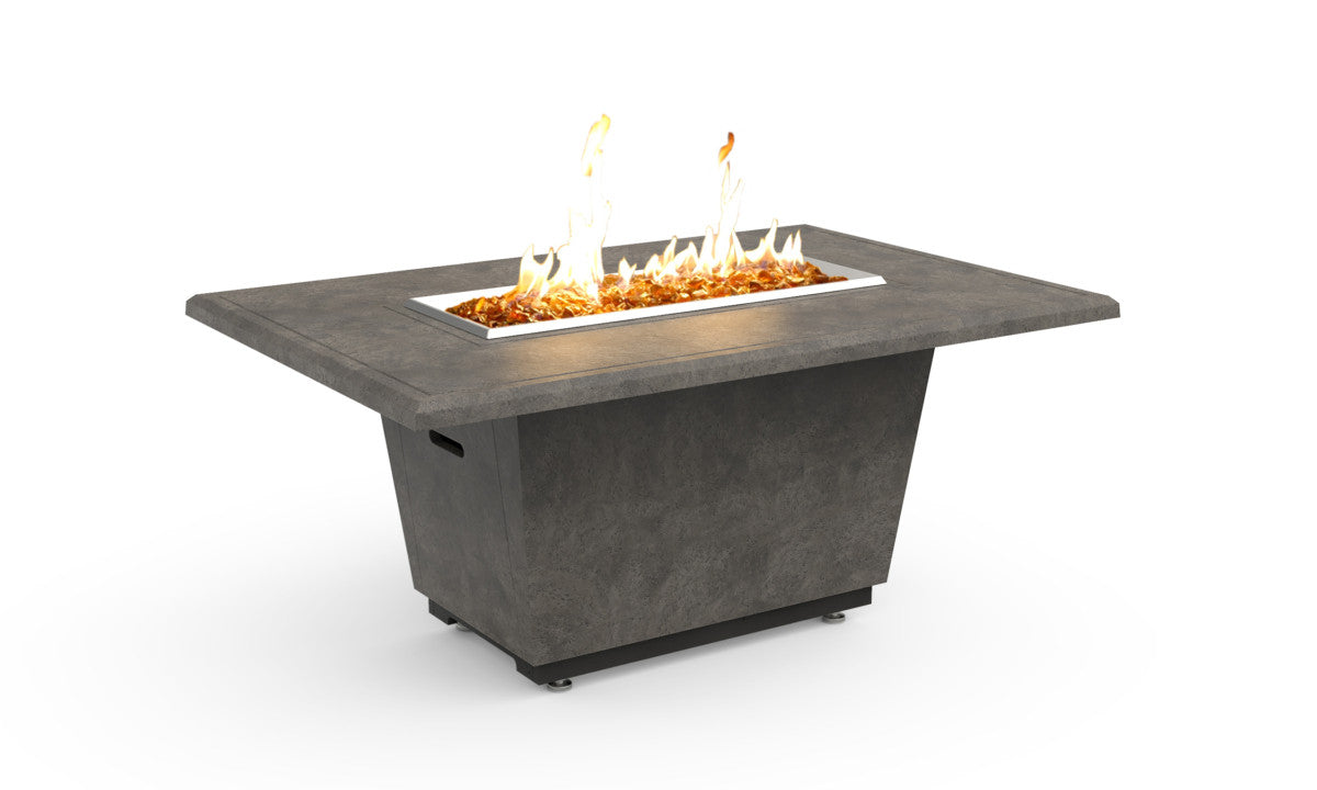 American Fyre Designs - Cosmopolitan Rectangle - Chat Height Firetable - Dark Basalt color