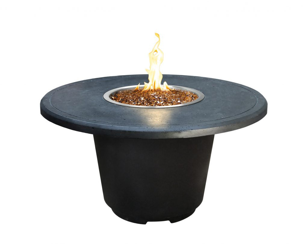 American Fyre Designs - Cosmopolitan Round - Chat Height Firetable - Black Lava color