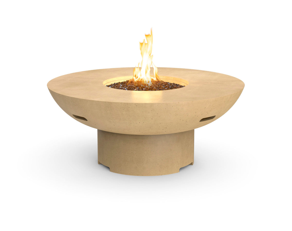 American Fyre Designs - Lotus - Chat Height Firetable - Café Blanco color