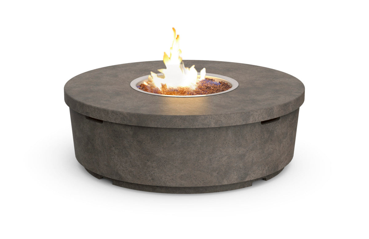 American Fyre Designs - Contempo Round - Lounge Height Firetable - Dark Basalt color