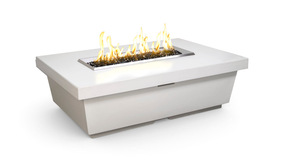 American Fyre Designs - Contempo Rectangle - Lounge Height Firetable - White Aspen