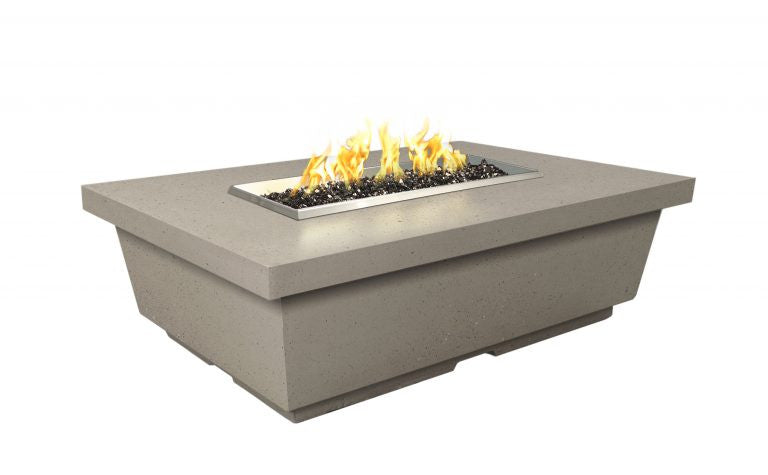 American Fyre Designs - Contempo Rectangle - Lounge Height Firetable - Smoke