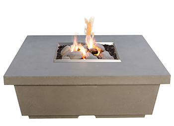 American Fyre Designs - Contempo Square - Lounge Height Firetable - Smoke color