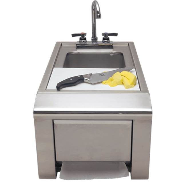 Alfresco 14-Inch Outdoor Rated Prep And Wash Sink With Towel Dispenser ASK-T