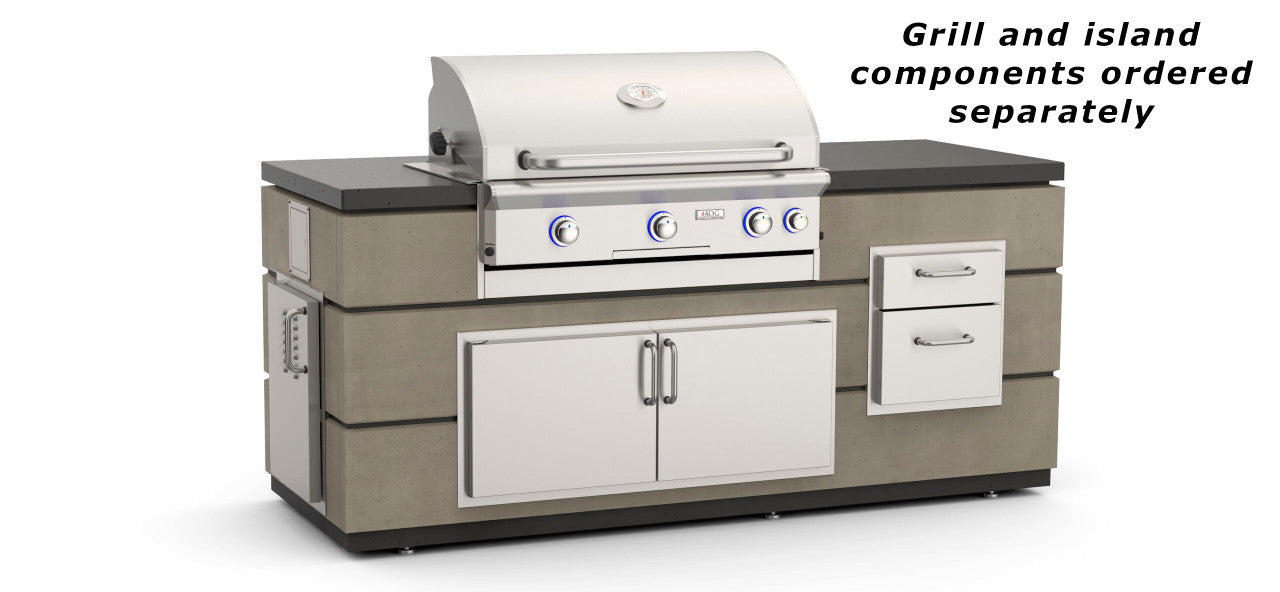 AOG - 35” x 82” Contemporary Pre-Fab Island with Double Drawer Cut-out - with components (sold separately)