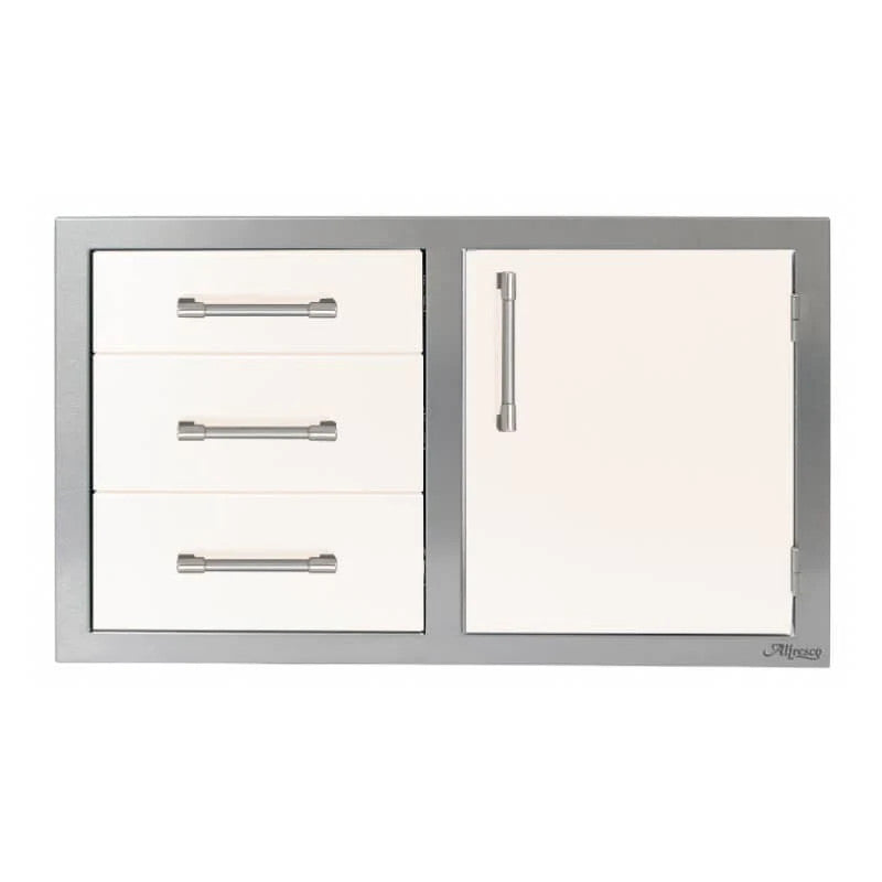 Alfresco 32-Inch Stainless Steel Right-Hinged Soft-Close Door & Triple Drawer Combo