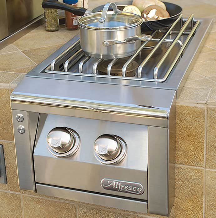 Alfresco - 14” Built-In 2 Burner Unit - Side Burner