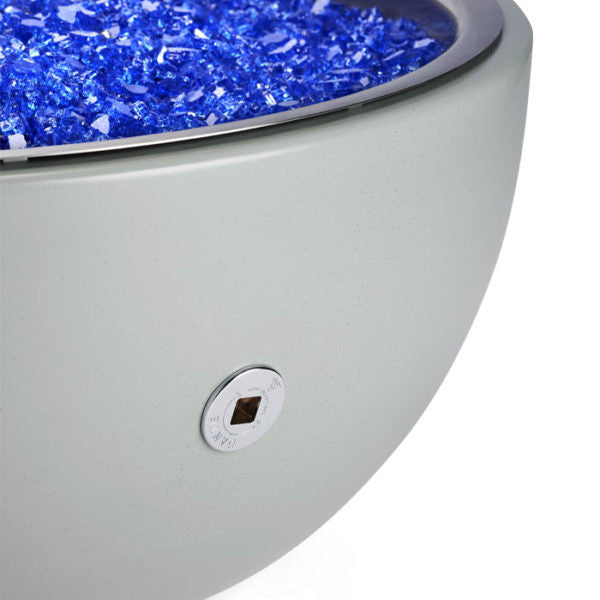 HPC Fire 30" Aluminum Gas Fire Bowl with Walnut Finish and Torpedo Penta Burner