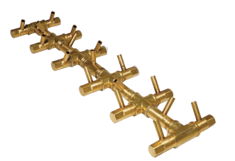 Crossfire 170K BTU Tree-Style Brass Burner  - CFBT170 - Rectangular Opening