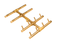 Crossfire 160K BTU Double Tree-Style Brass Burner  - CFBDT160 - Rectangular Opening