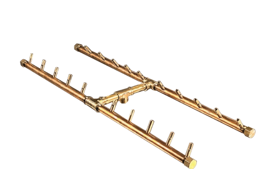 Crossfire 200K BTU H-Style Brass Burner - CFBH200- Rectangular Opening