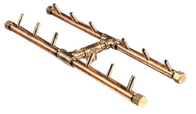 Crossfire 120K BTU H-Style Brass Burner - CFBH120 - Rectangular Opening